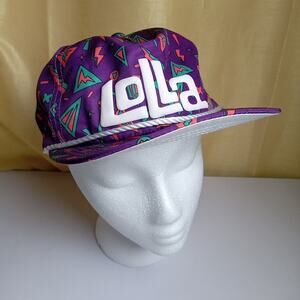 Lollapalooza Hat Lolla Logo Cap Purple Rope Unstructured Snapback 2022